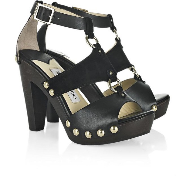 Jimmy Choo Shoes - Jimmy Choo Ursula Leather/Suede Wooden Heels